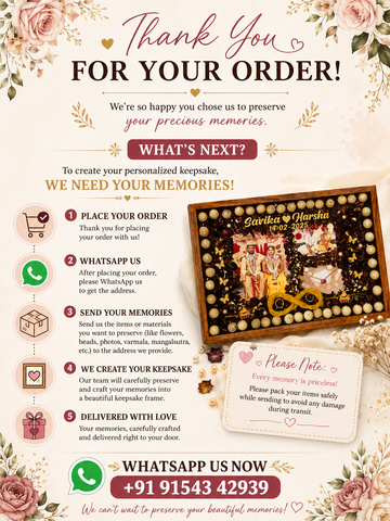 Personalized Wedding Keepsake Frame | Preserved Varmala & Wedding Memories