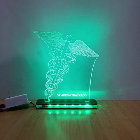 CUSTOMIZED ACRYLIC LED DESK LAMP WITH MEDICAL SIGN | best gift for doctor