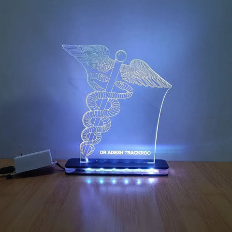 CUSTOMIZED ACRYLIC LED DESK LAMP WITH MEDICAL SIGN | best gift for doctor