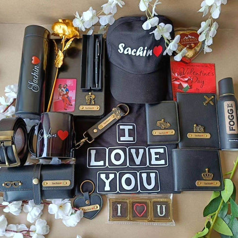 All Black Men's Hamper – Premium Luxury Personalized Gift Set for Him ...