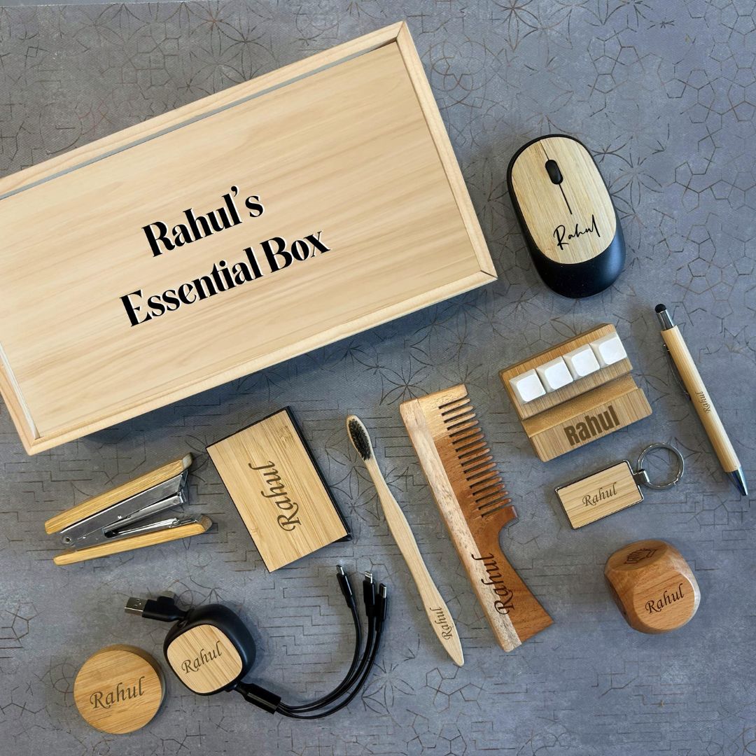 Bamboo Office & Personal Essentials Box - Best Gift Set For Men – BBD GIFTS