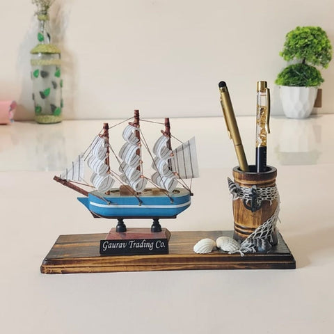 Custom Boat Design Pen Stand with Name