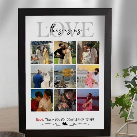Personalised Couple Photo Collage Frame with personal message
