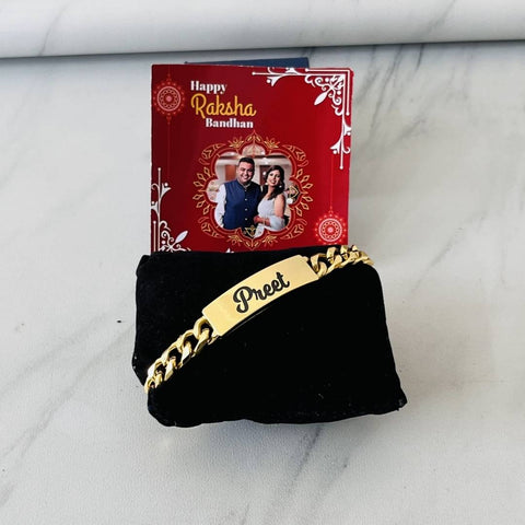 Customized Rakhi Bracelet for Brother – Stainless Steel in Gold & Silver