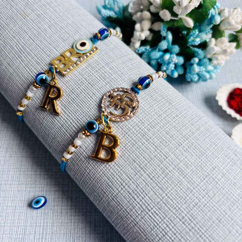 Custom Evil Eye Rakhi with Letter Personalization