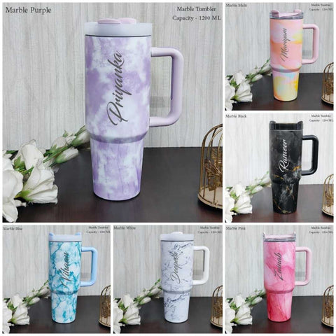 Customized Marble Tumbler 1200ML – Stainless Steel in 6 Exotic Colors