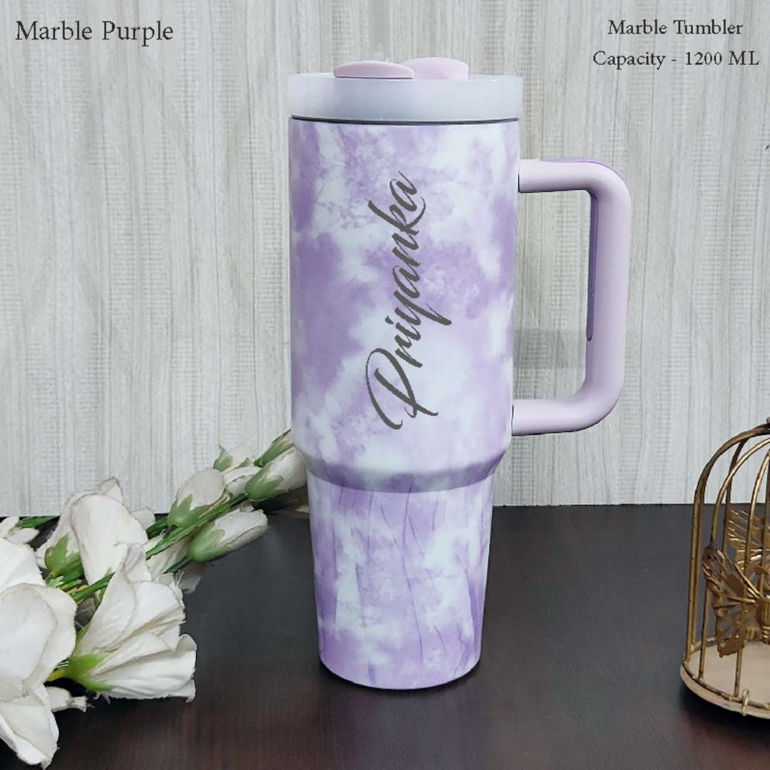 Customized Marble Tumbler 1200ML – Stainless Steel in 6 Exotic Colors
