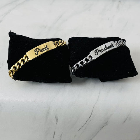 Customized Rakhi Bracelet for Brother – Stainless Steel in Gold & Silver