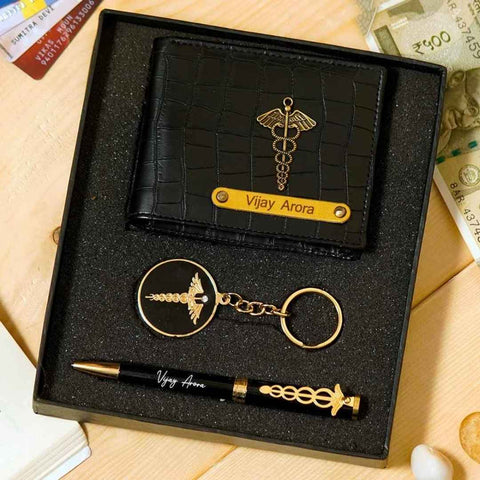 Doctor Gift Combo – Custom Wallet, Pen & Keychain