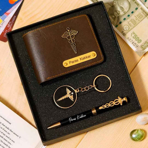 Doctor Gift Combo – Custom Wallet, Pen & Keychain