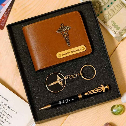 Doctor Gift Combo – Custom Wallet, Pen & Keychain