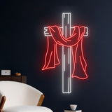 Easter Cross Neon Sign - Jesus Cross LED Light for Festive Room Decor