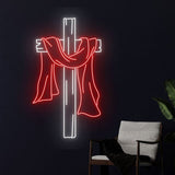 Easter Cross Neon Sign - Jesus Cross LED Light for Festive Room Decor