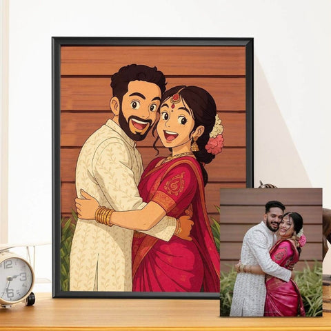 Personalised Ghibli Art Couple Portrait Frame