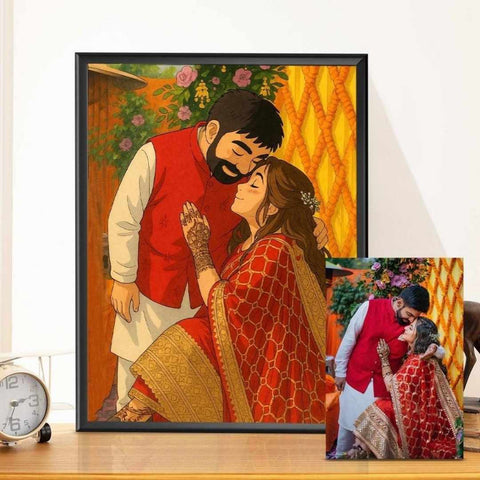Personalised Ghibli Art Couple Portrait Frame