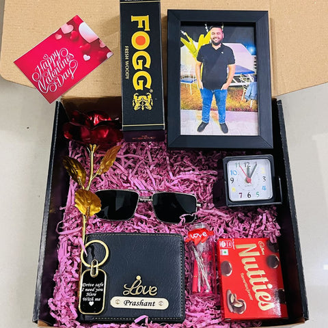 Valentine's Day Gift Hamper for Him With Sunglasses & 24k Rose