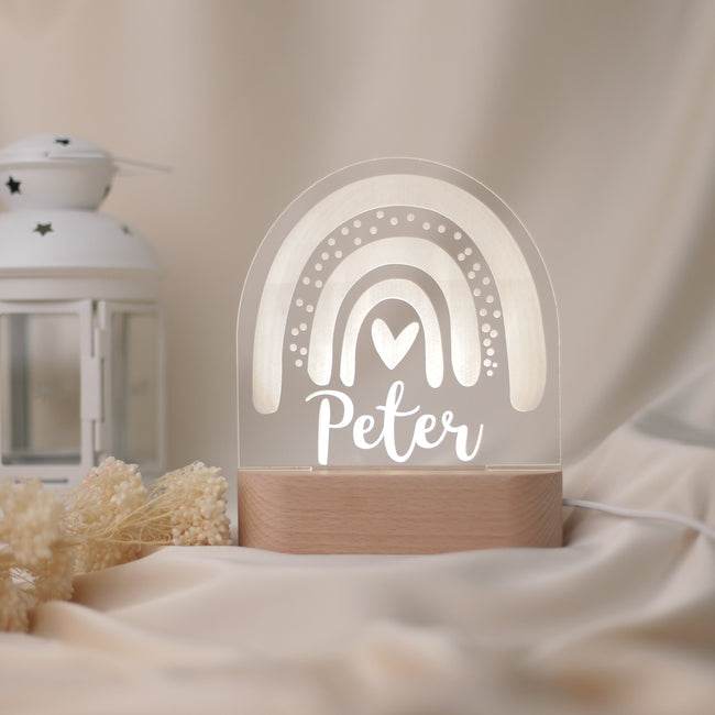 Customized  Name night light with colorful rainbow