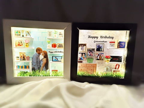 Miniature Box With Lights - Shadow Box - Birthday Gifts - Wedding Gifts - 3D Box With Lights