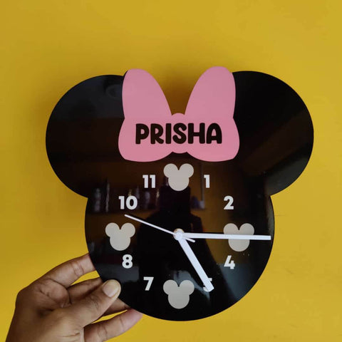 Personalized Table
Clock - Personalised
Gifts - Gift Item For Kids -
Mickey Mouse Wall Clock 
 - Personalised Mickey Minnie mouse - Gift For kids - BBD GIFTS