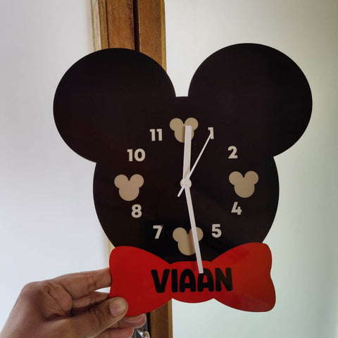 Personalized Table
Clock - Personalised
Gifts - Gift Item For Kids -
Mickey Mouse Wall Clock 
 - Personalised Mickey Minnie mouse - Gift For kids - BBD GIFTS