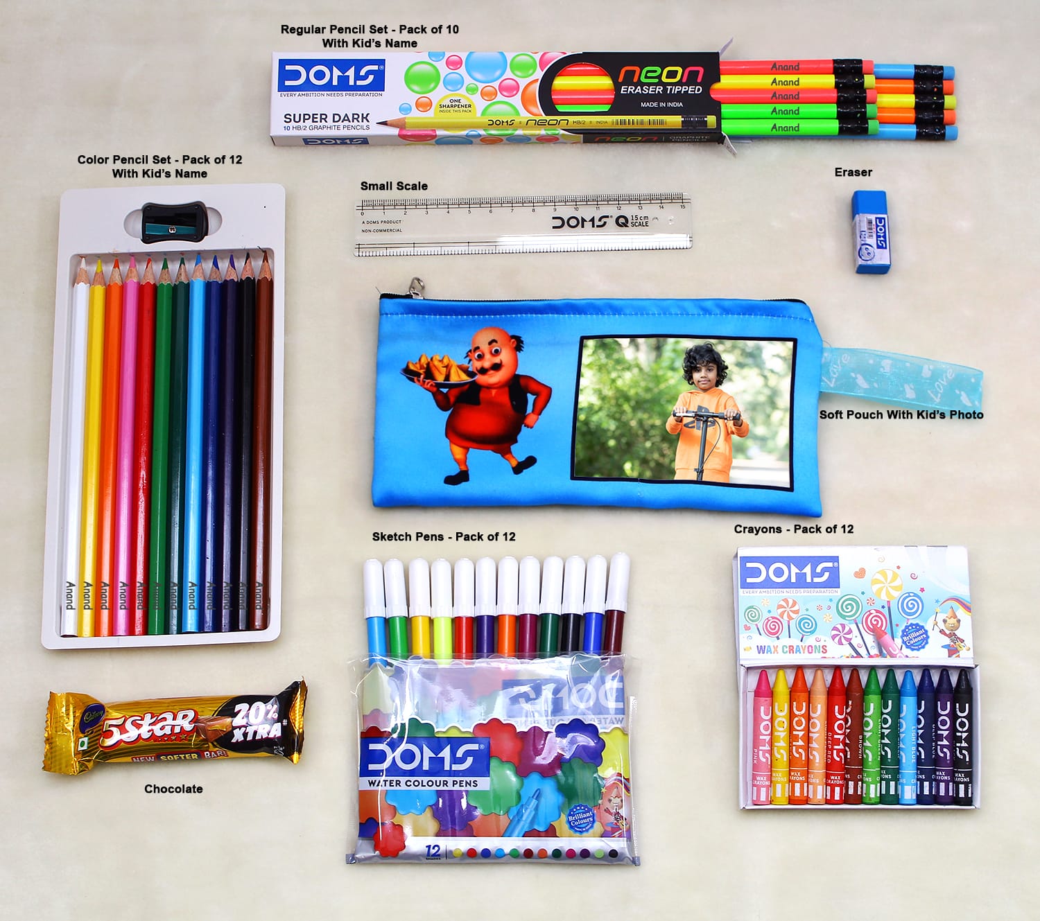 Customized Kids Back To School Combo | Stationery Set For Kids | Personalized Gifts For kids | Best Gift For Kids | Ideal Gifts For kids | Birthday Return Gifts