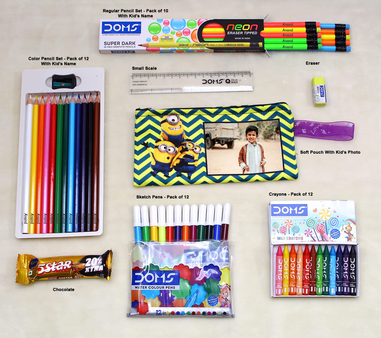Customized Kids Back To School Combo | Stationery Set For Kids | Personalized Gifts For kids | Best Gift For Kids | Ideal Gifts For kids | Birthday Return Gifts