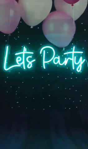 Lets Party Neon | Led Neon Signs | Multi colour neon sign | Neon sign for wall decor multi colour - BBD GIFTS