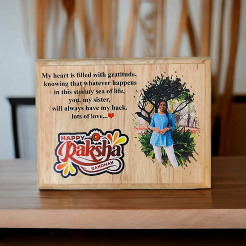 Personalized Wooden Frame for raksha bandhan | Best gift for brother | Rakhi hamper for brother | Personalized frame - BBD GIFTS