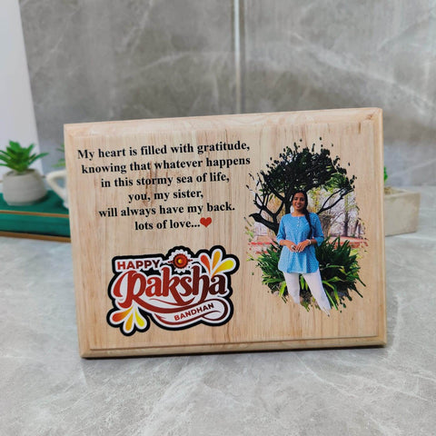 Personalized Wooden Frame for raksha bandhan | Best gift for brother | Rakhi hamper for brother | Personalized frame - BBD GIFTS