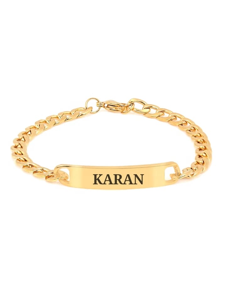 Personalised Classic bracelet  | Gift For men | Gift For women | Gold toned bracelet
