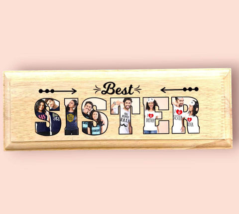 gift for sister|rakhi|rakhi special gift for sister|wooden frame|best gift to sister|Customize Wooden frame with photo - BBD GIFTS