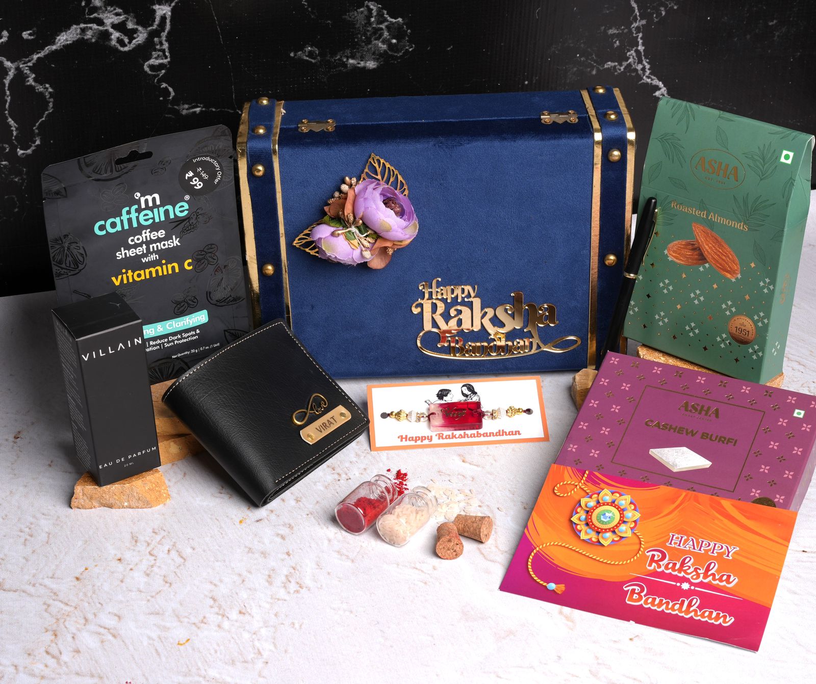 Effete Rakhi Combo for Brother with Choco Beats (32-GM),Rakhi with Gift|Rakhi  Gift set of 1 | Designer Rakhi | Rakhi for Brother/Sister | K1_295_CB32