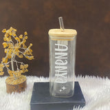 Personalised Borosilicate Glass Tumblers With Straw