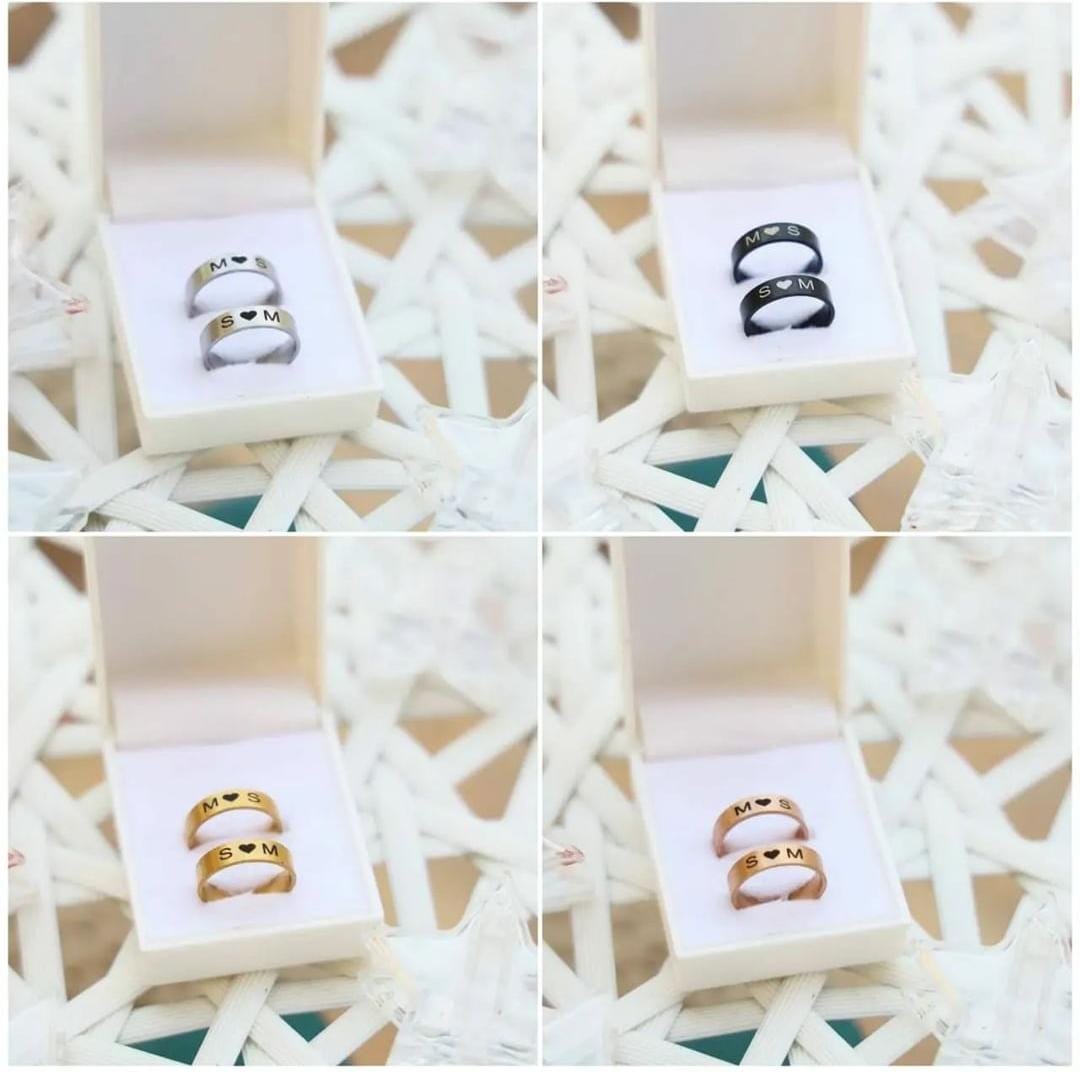Hearts Locked Gold Couple Name Rings | Couple ring design, Couple rings, Engagement  rings couple