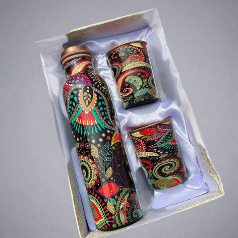 Printed Copper Bottle Gift Set