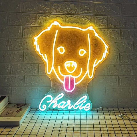 Dog neon sign