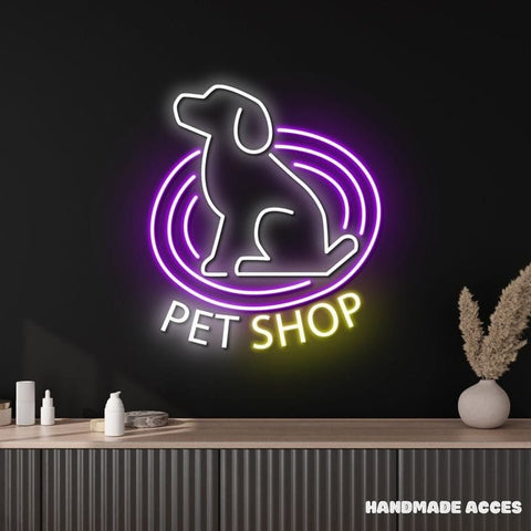 Pet Shop Neon sign | Animal sign | Gift for Pet lover | Dog neon sign | Dog decor for dog room | Dog decorations | Dog lover gift |Decor for pet shop - BBD GIFTS