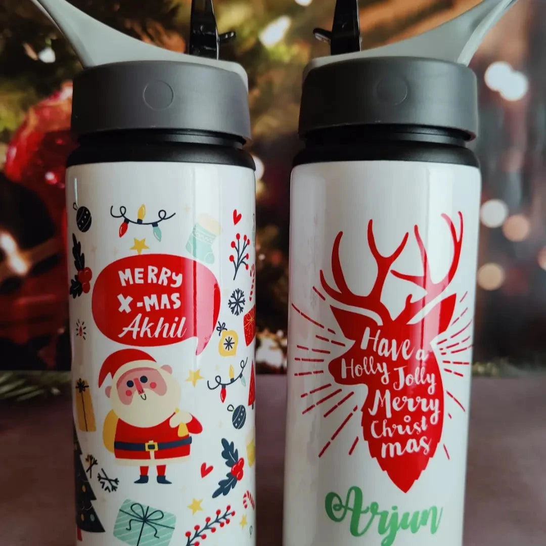 Personalised Christmas special straw Sipper bottle |  Merry Christmas With Santa | Personalized Sipper bottle |
Gifts for Kids | Best Gifts for Christmas |