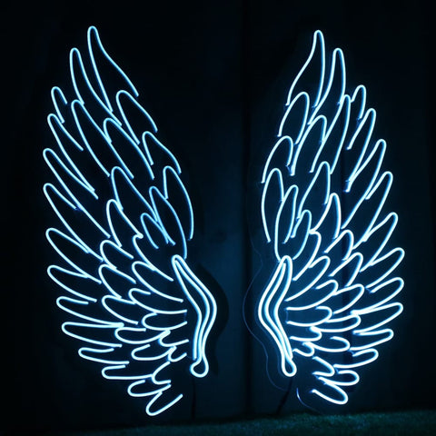 Ice blue Neon wings | Neons | Neon sign | Custom neon - BBD GIFTS