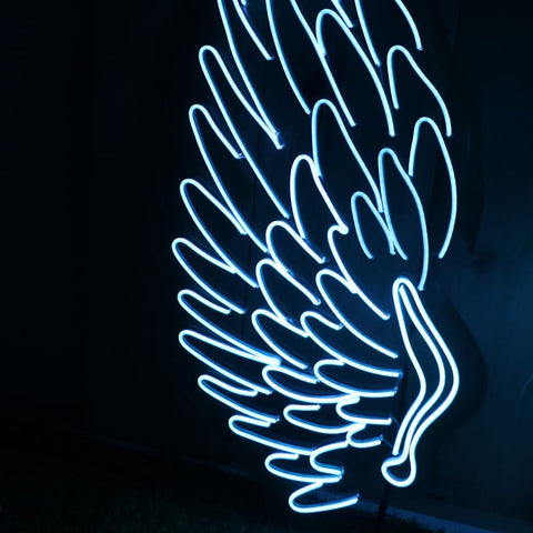 Ice blue Neon wings | Neons | Neon sign | Custom neon