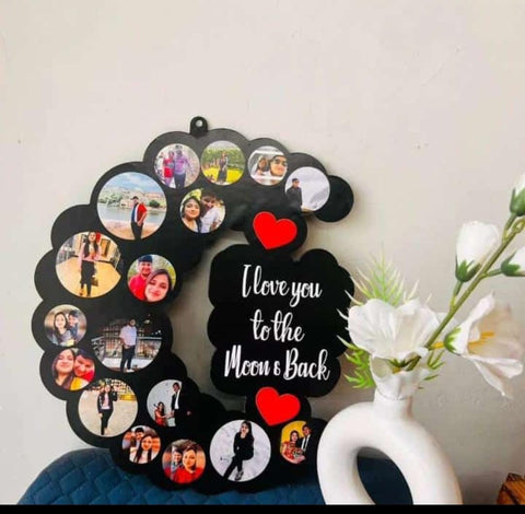 Customized Half Moon Design photo Frame |  College Frame | Customized Photos | Gift for her | Anniversary gift | Birthday gift