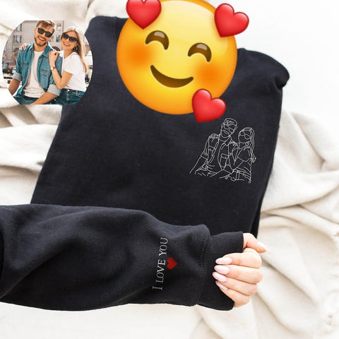 Matching Couple Hoodies Custom potrait couple hoodie| Couple