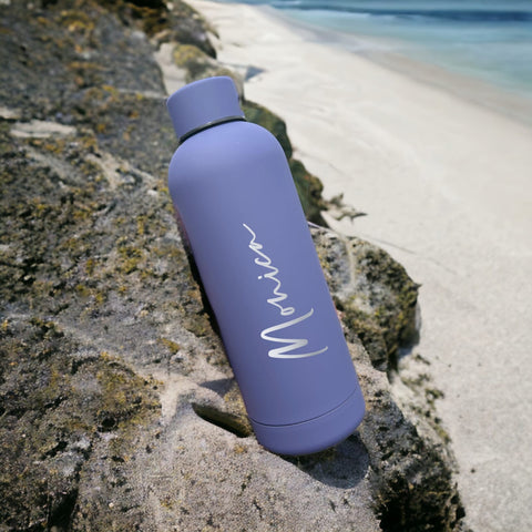 Blue color customized water bottle in summer