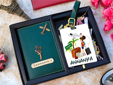 Personalized Passport Cover | Luggage Tag Combo | Leather Passport | Any picture Customization | - BBD GIFTS