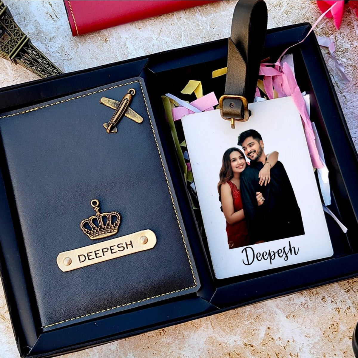 Personalized Passport Cover | Luggage Tag Combo | Leather Passport | Any picture Customization | - BBD GIFTS