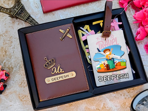 Personalized Passport Cover | Luggage Tag Combo | Leather Passport | Any picture Customization | - BBD GIFTS