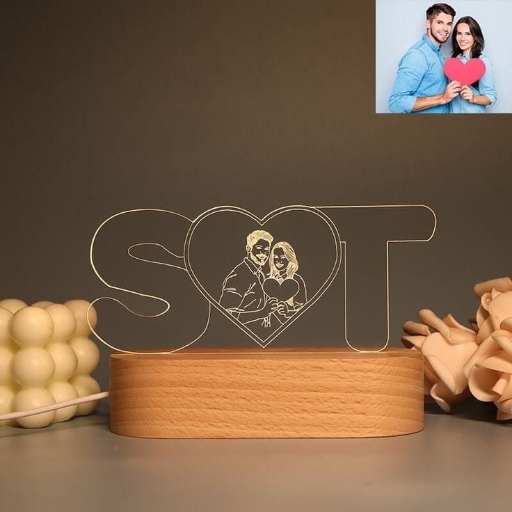 Personalized Letter Photo Acrylic 3d Illusion Led Lamp