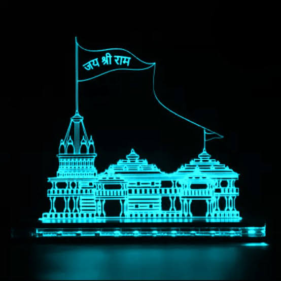 Customised Shri Ram Mandir Acrylic Led  | Ayodhya Ram Mandir | Jai sri Ram | Devotional Led  Table Top |