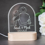 Personalized Couple Night Light|  Wedding Acrylic LED Lamp|  Valentines Day Gifts for couple| Couple Gifts| Custom Name Desk Lamp|  Gift For Her or Him|