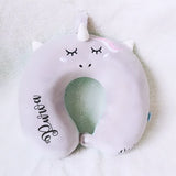 Personalised Unicorn Theme Neck Pillow | Customized Name Pillow | Travel Pillow |